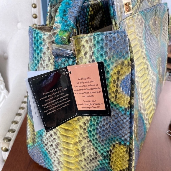 Grand Pele Collection Python Leather Satchel / Crossbody - Picture 11 of 15